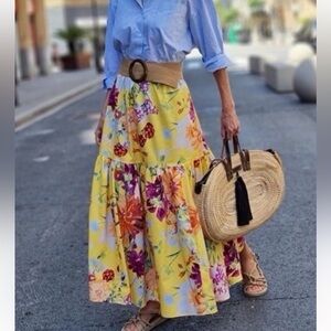 Floral Yellow Skirt